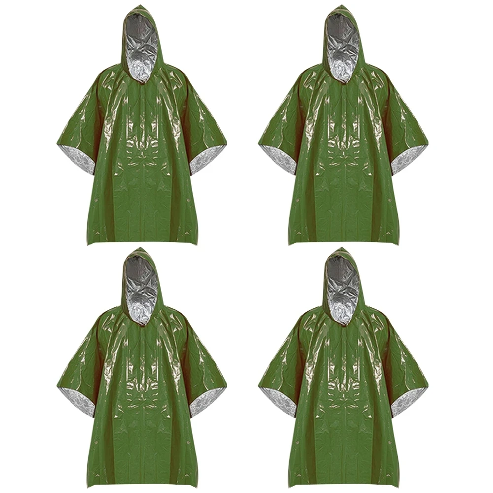 

4 pcs Emergency Poncho Raincoats: Ultra - Portable & Durable | Ideal for Hiking, Camping, Outdoor Expeditions & Unexpected Days