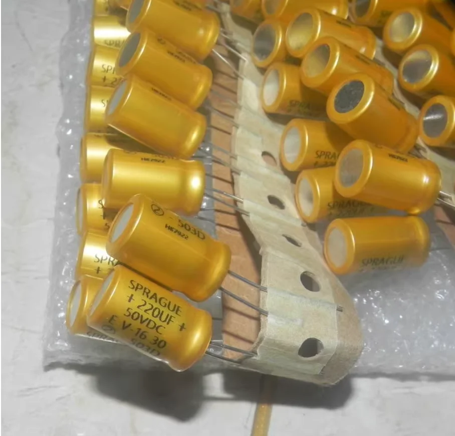 4pcs/lot Original American SPRAGUE 503D 50v 220uf 10x16mm cathode aluminum electrolytic capacitor free shipping