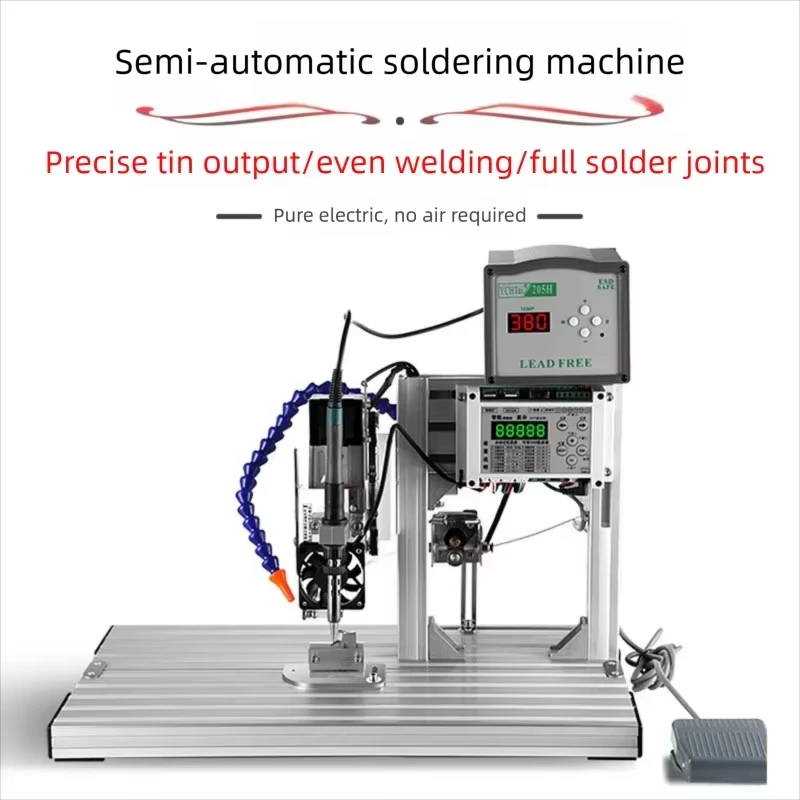 Loodvrij soldeerstation met lagerrol, tinvoer, aluminiumlegering frame, 24V geïsoleerde uitgang voor motor/printplaatbedrading