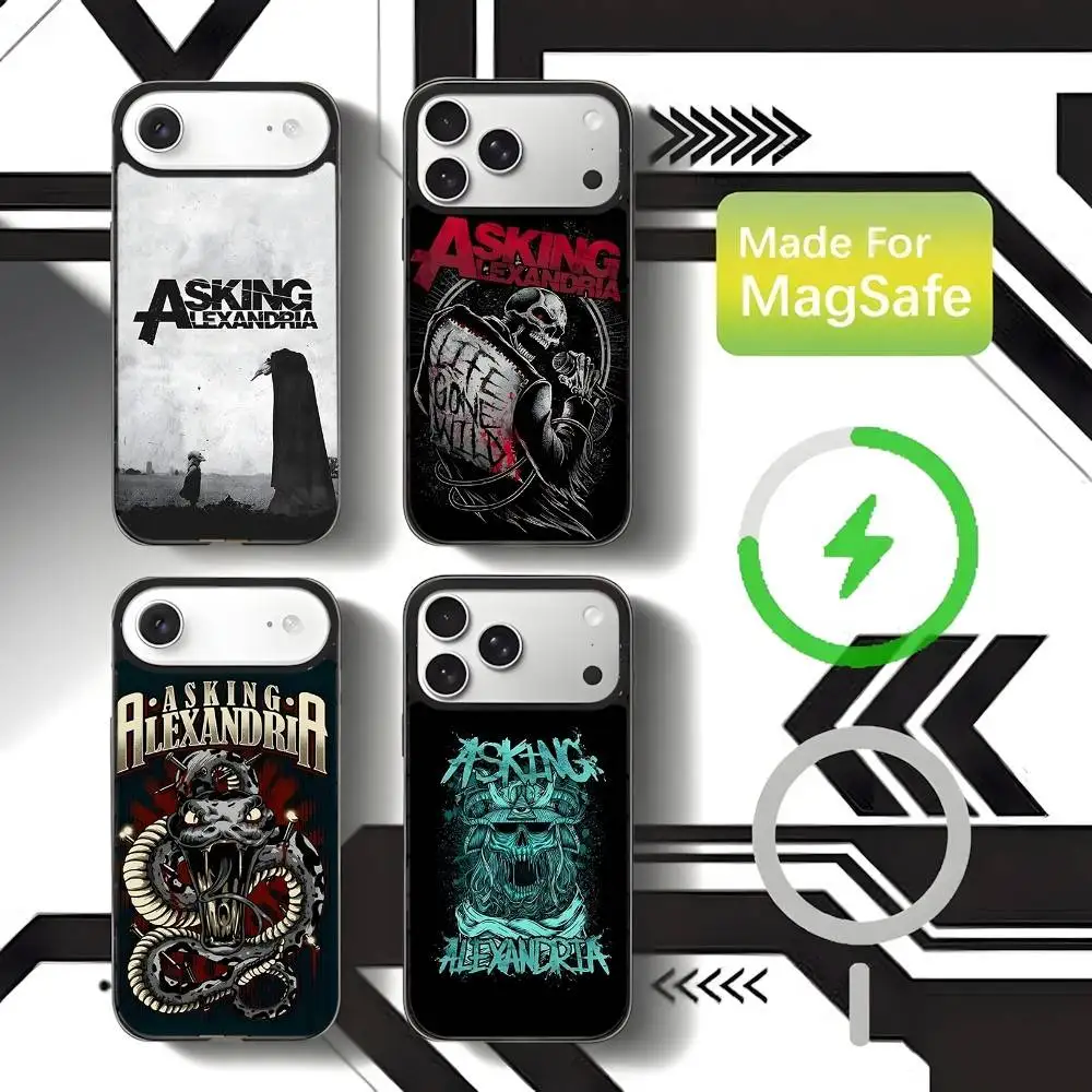 

Band A-Asking Alexandria Phone Case For iPhone 17,16,15,14,13,12,11,Pro,Max,Plus,Mini,SE4,E Magnetic Magsafe Wireless Charging