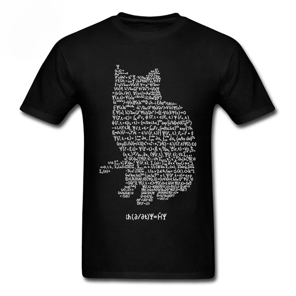 Camiseta con diseño de la teoría de ecuaciones de mecánica cuántica del gato de Maxwell - Física y matemáticas - Camiseta divertida con diseño de gato matemático para mujer Y2K
