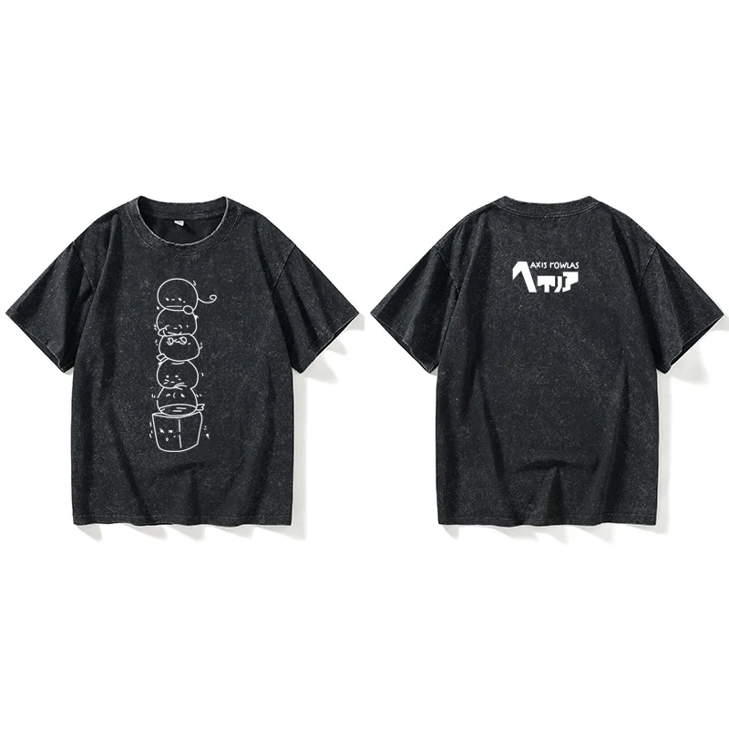 

Bla Toweria Anime Wang Yao Aph Cos T-irt ort Sve round Ne ex Cotton Casual Top for Men And Women