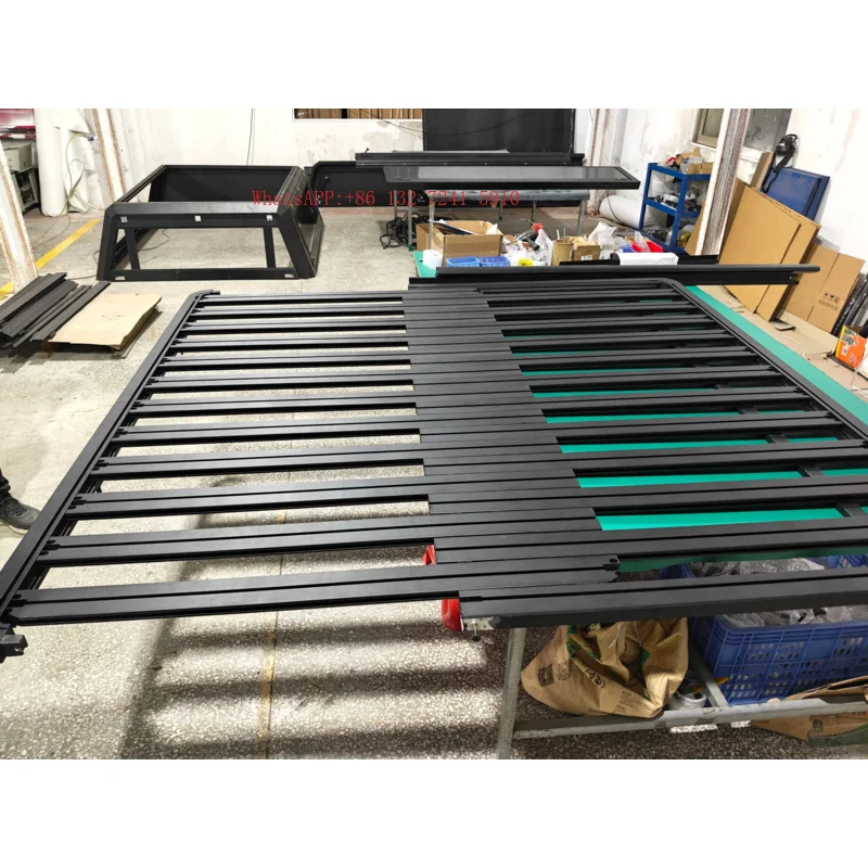 Stylish Heavy Duty Aluminum Alloy Sliding Roof Platform Integrated Ladder Outdoor Leisure Upgrade Roof Rack 200KG TCAL
