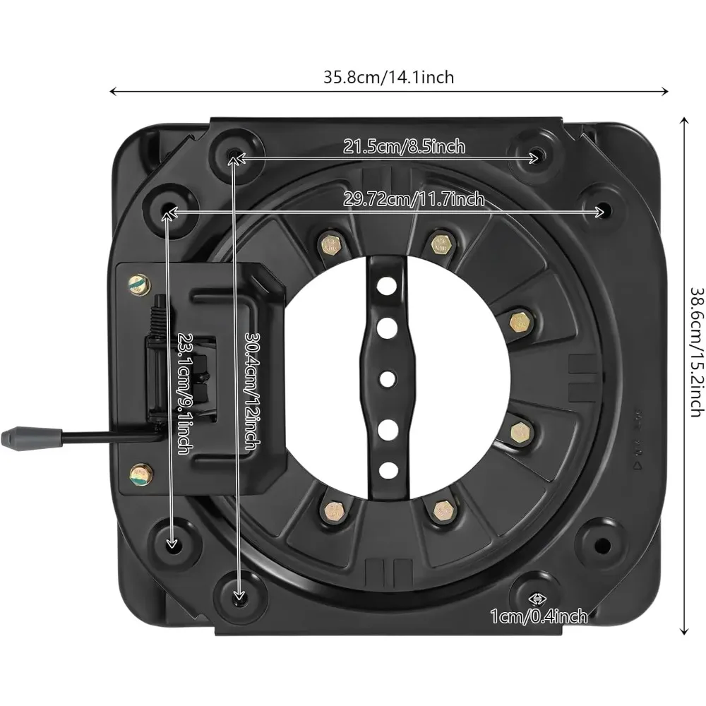 

Ergonomic Push Handle, Universal RV Seat Swivel Base - Polished Surface, Easy Installation with Multiple Mounting Holes