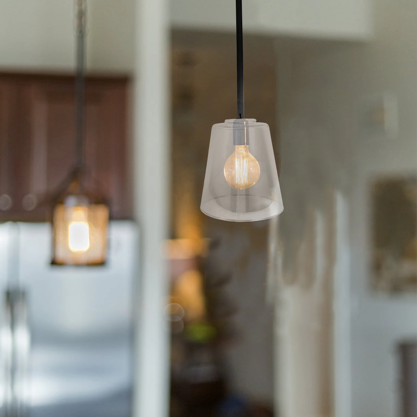 

Glass Lamp Shade with E27 Base 1.65 Inch Opening Heat Resistant Cylinder Design for Pendant Light Table Lamp Wall Fixture