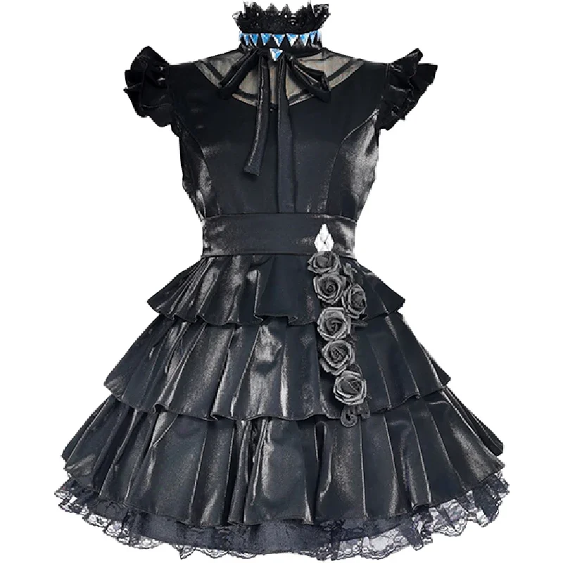 Game Arknights Amiya Cosplay Costume Concert Amiya Black Dress Women Halloween Party Carnival Outfit Performance Set