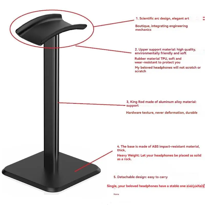 1pcs Universal Head Headphone Holder Plastic Headset Stand Desktop Rack Organizer Portable Earphones Bracket For Gaming Earphone view 5