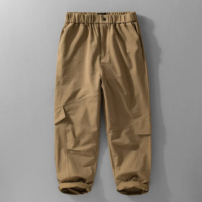 

25SS Spring Fashion Outdoor Casual Workwear Pants American Vintage Loose Straight Elastic Waist Nylon Trousers