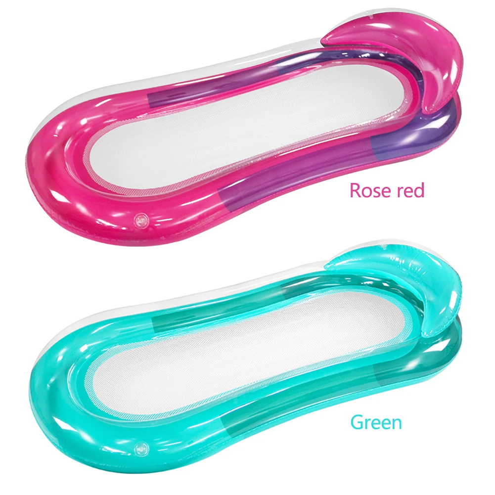 เปลน้ำพีวีซีแบบพับได้ เก้าอี้ลอยน้ำแบบพกพา ป้องกันการรั่วซึม หัวฉีดน้ำกันน้ำ ทนทานต่อการสึกหรอ อุปกรณ์เสริมสำหรับสระว่ายน้ำ