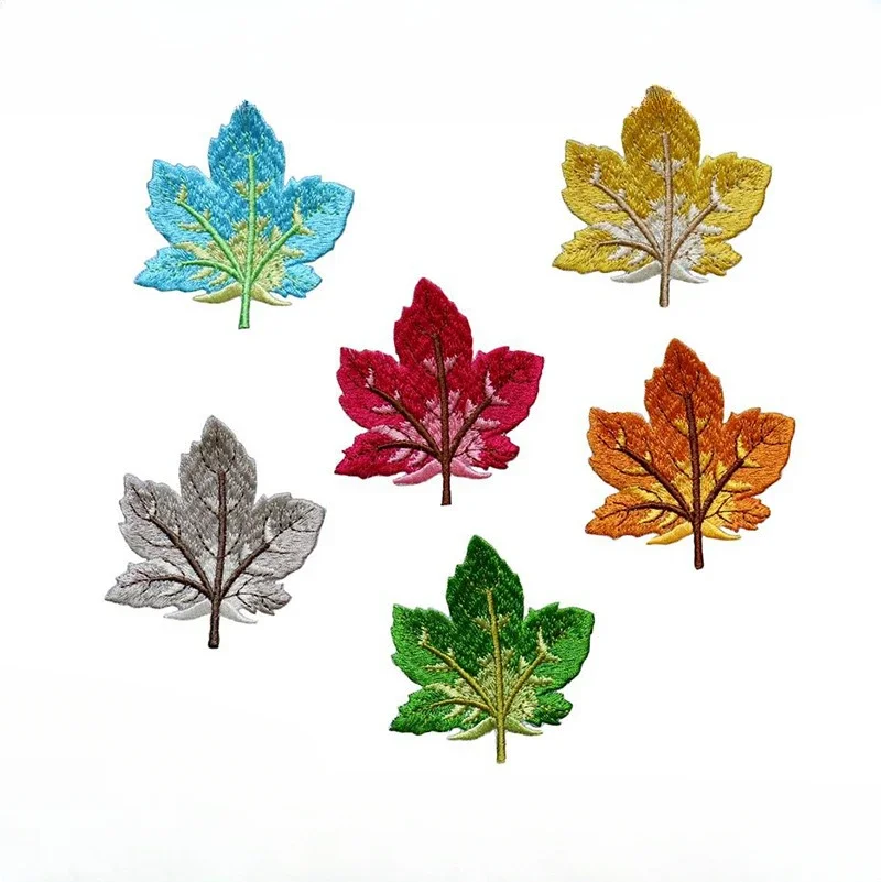 Patches Embroidered Clothes Stickers Pants Decoration Repair Punctures Clothing Maple Leaf Ironing Back Glue