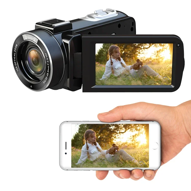 

Video Camera Camcorder HD 4K 48MP Video Recorder Vlogging Camera for YouTube for with 3.0" IPS Screen 10X Optical Zoom