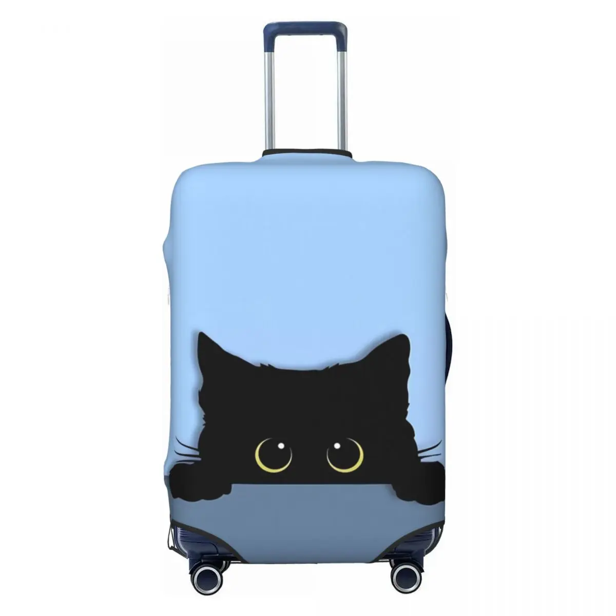 Juste de valise chat noir mignon, étui à bagages utile, protection d\'affaires, imprimé animaux de vacances