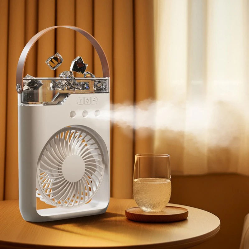 Chłodnica powietrza z olejkami eterycznymi na kemping Przenośny wentylator zamgławiający na zewnątrz z wymiennymi podkładkami zapachowymi, kompaktowy system chłodzenia pulpitu