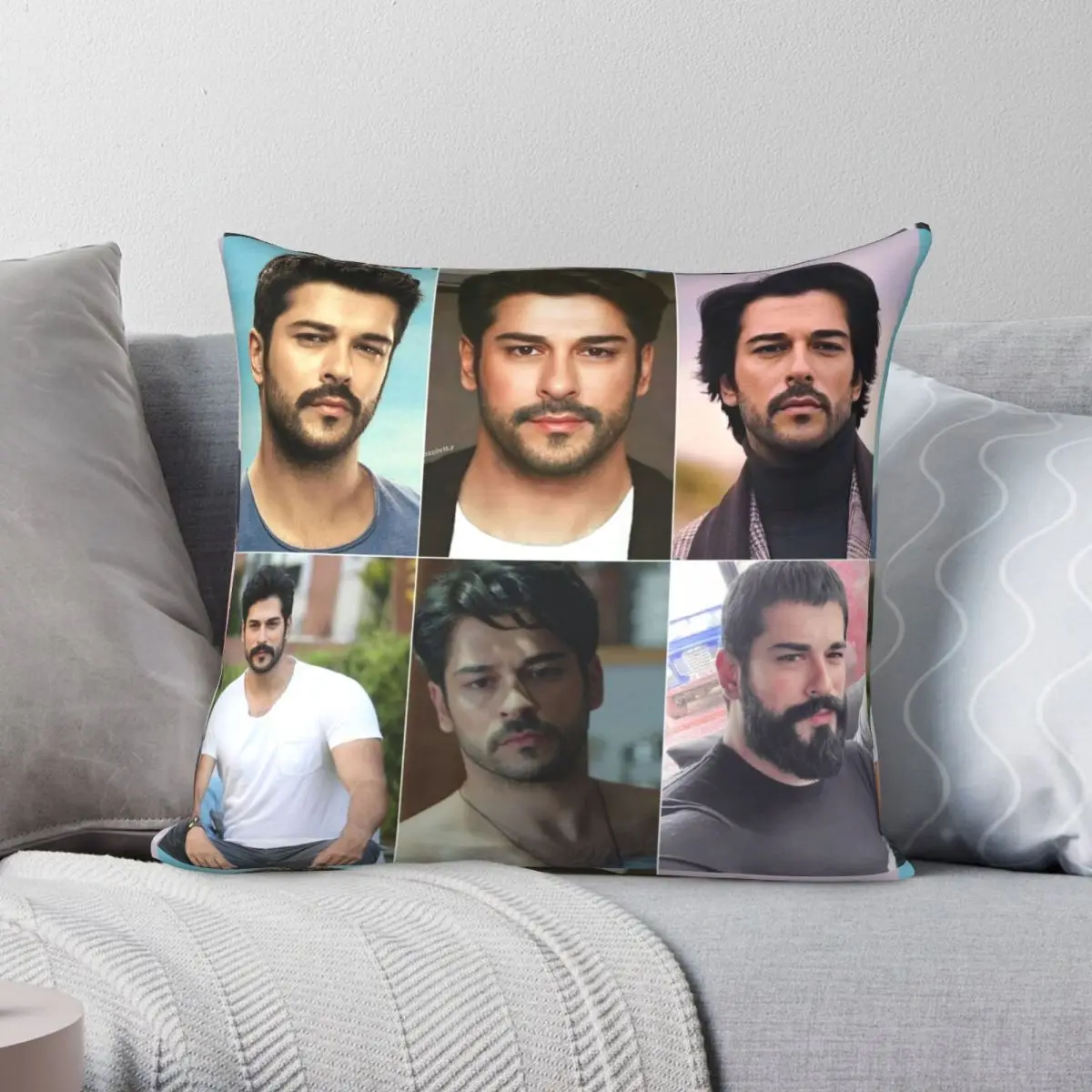 Burak Ozcivit BurakÖzçivit Square Pillowcase Polyester Linen Velvet Pattern Zip Decor Throw Pillow Case Car Cushion Cover