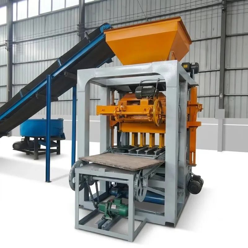 QT4-26 Concrete Paver Block Machine Interlocking Brick Making Equipment High Capacity Building Block Machine For Sale