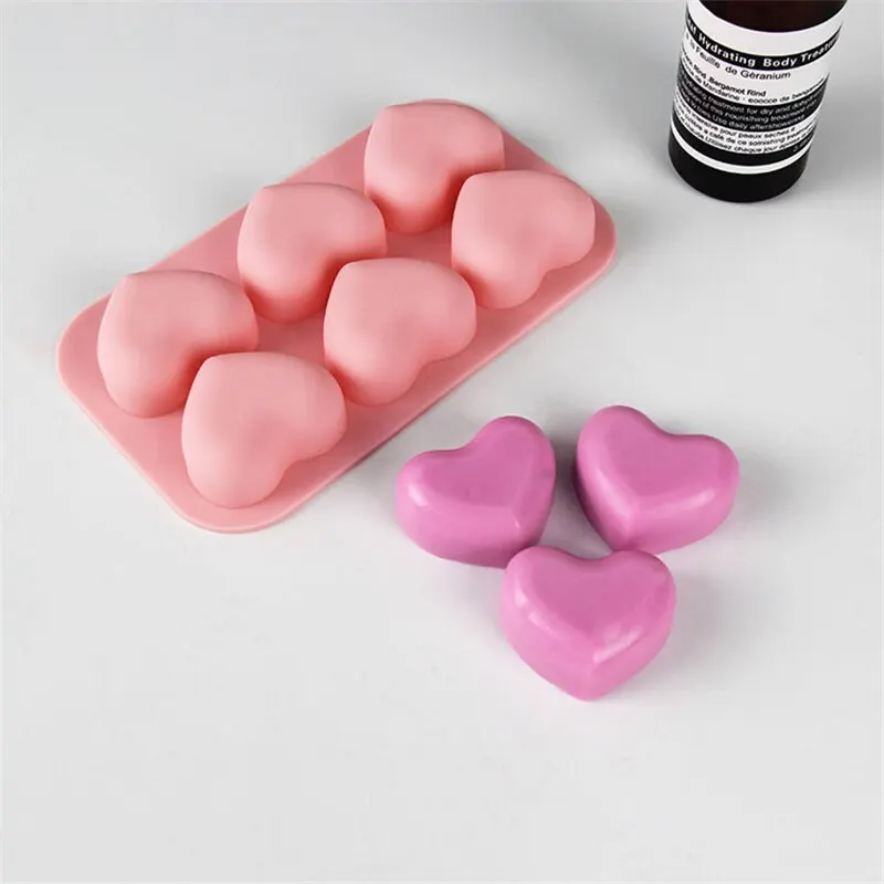 6-Panel Chocolate Pastry Mold Kitchen Baking Accessories Tool Holiday Heart-Shaped Candy Silicone Molds For Family Gathering