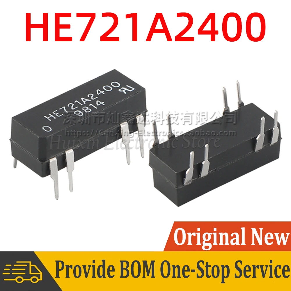 2pcs HE721A2400 DIP 8 Dry Reed Relay 24V 1A 10W Normally Open Signle Pole Signle Throw SPST DIP-8 NEW