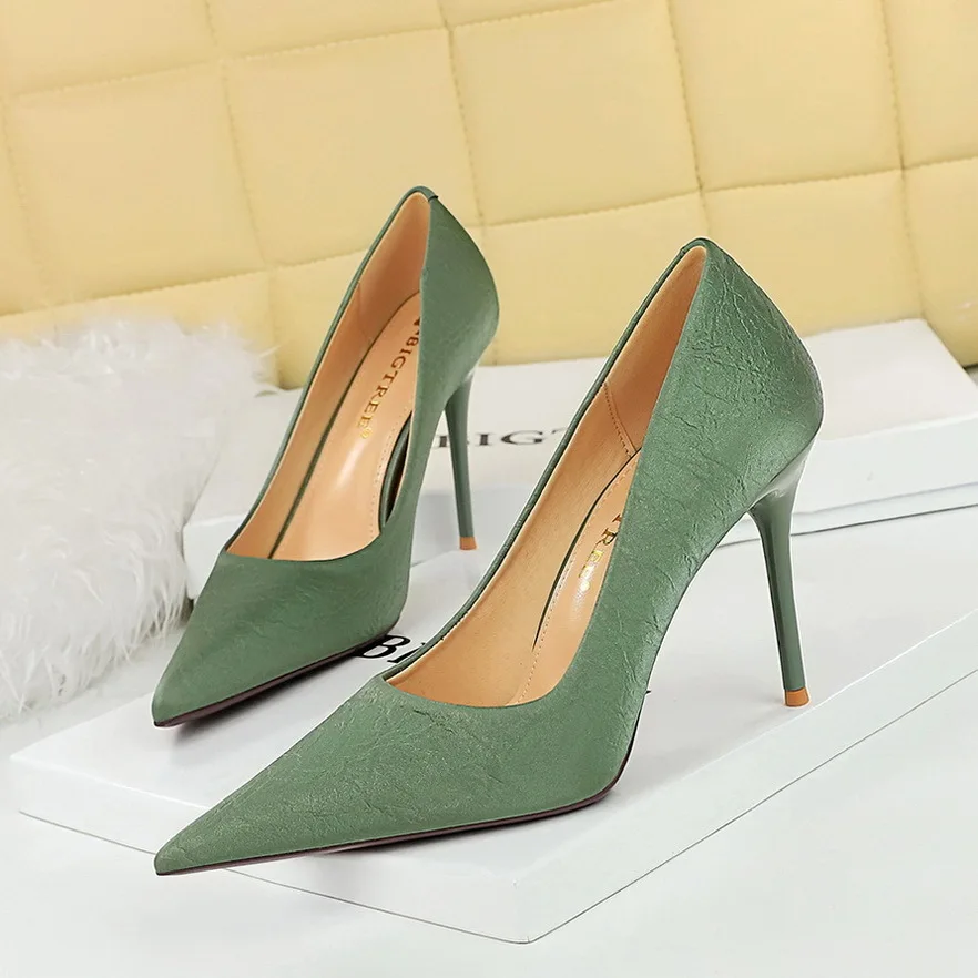 New fashion Women's Super Heels Shallow Mouth Pointed Spring And Autumn New High Heel Single Wedding Shoes Pumps