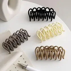 Korean Ins Fashion Plastic Neutral Coffee Hair Claw Clips for Women Accessories Geometry Headdress Catch Crab Hairpins Gifts