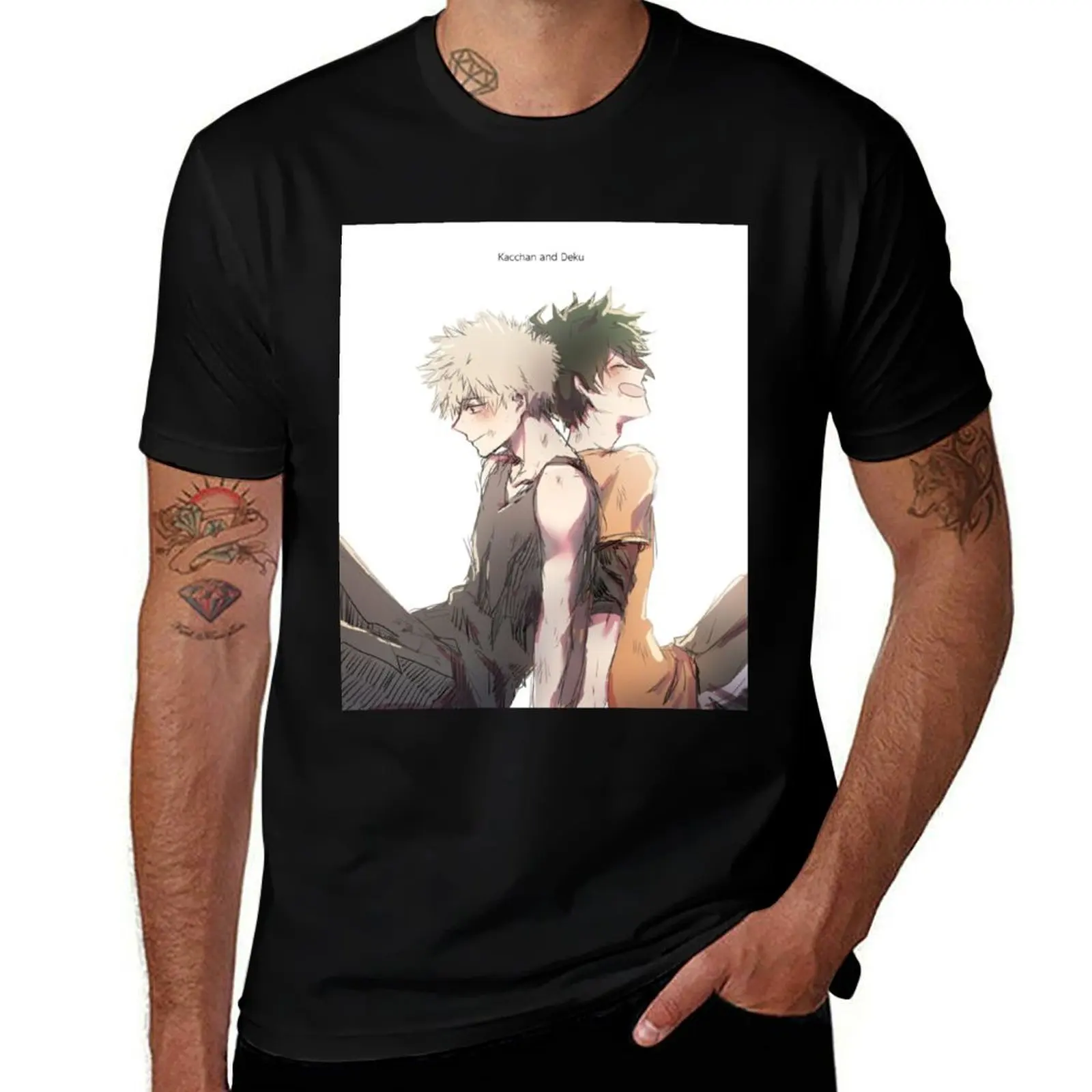 

Kacchan and Deku T-Shirt Plus Size Basic Cotton T-Shirt