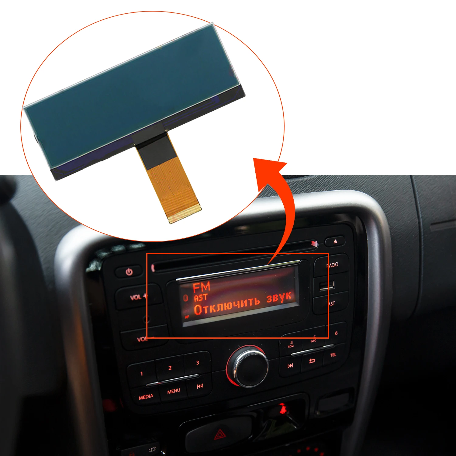 1PC LCD Display Screen For Renault Duster Captur Logan Pulse Symbol AGC-1220RF-A AGC-0060RF-A Car Engine Replacement Parts