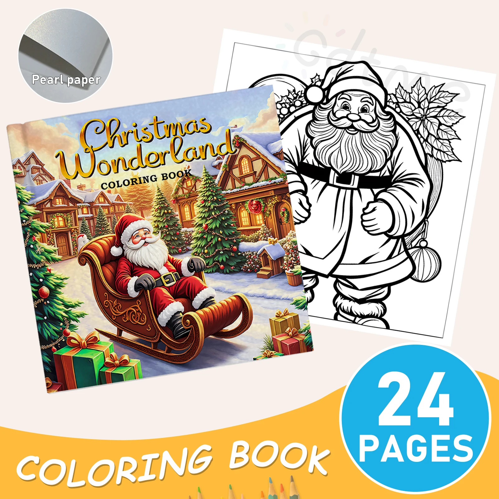 كتاب تلوين عيد الميلاد العجائب للبالغين يتميز أنشطة يومية مريحة وجذابة للاسترخاء (تلوين المساحات المريحة)