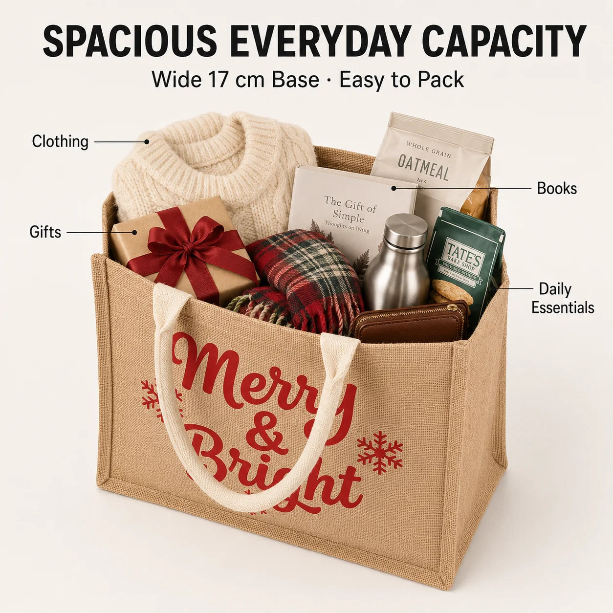Personalized Merry Winter Tote - огляд і ціна Women Bags Jute