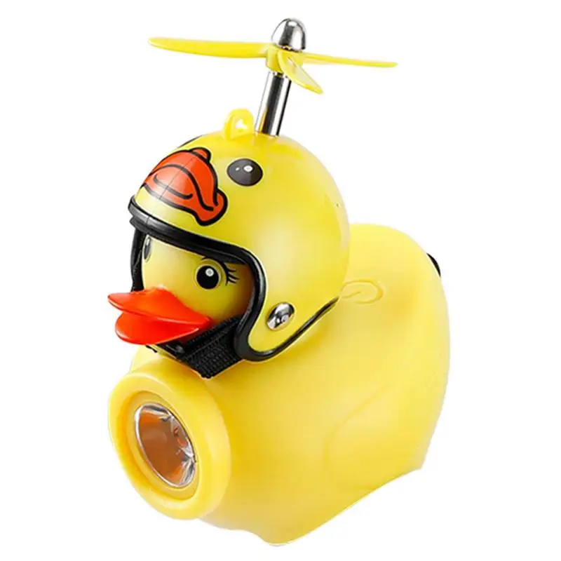 Bike Handlebar Head Light Rubber Duck Helmets Toys Duck Car Ornaments Cycling Accessories Practical Light With Easy Installation