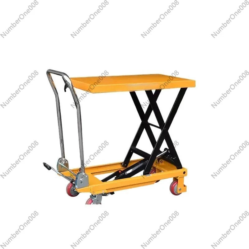 Manual Lifting Platform Truck Scissor Hydraulic Lift Loading and Unloading Truck Small Lifting Table Trailer