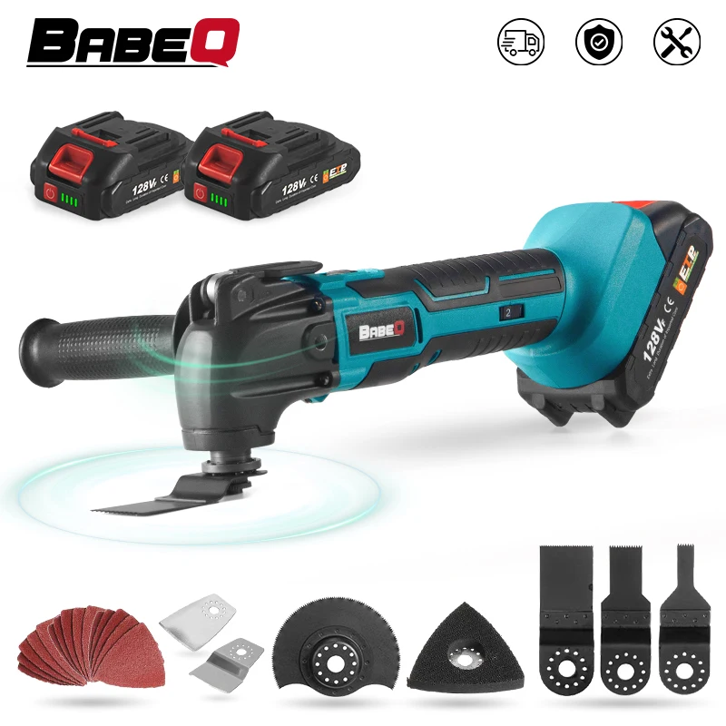 

BABEQ 600W Oscillating Multi Function Tool Woodworking Electric Saw Trimmer Shovel Cutting Power Tools for Makita 18V Battery