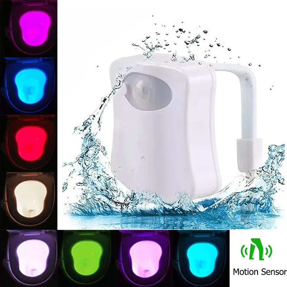 Colorful Motion Sensor Light Wireless LED Night Lamp Toilet Bathroom Atmosphere Lights Waterproof Night Lamps for Washroom