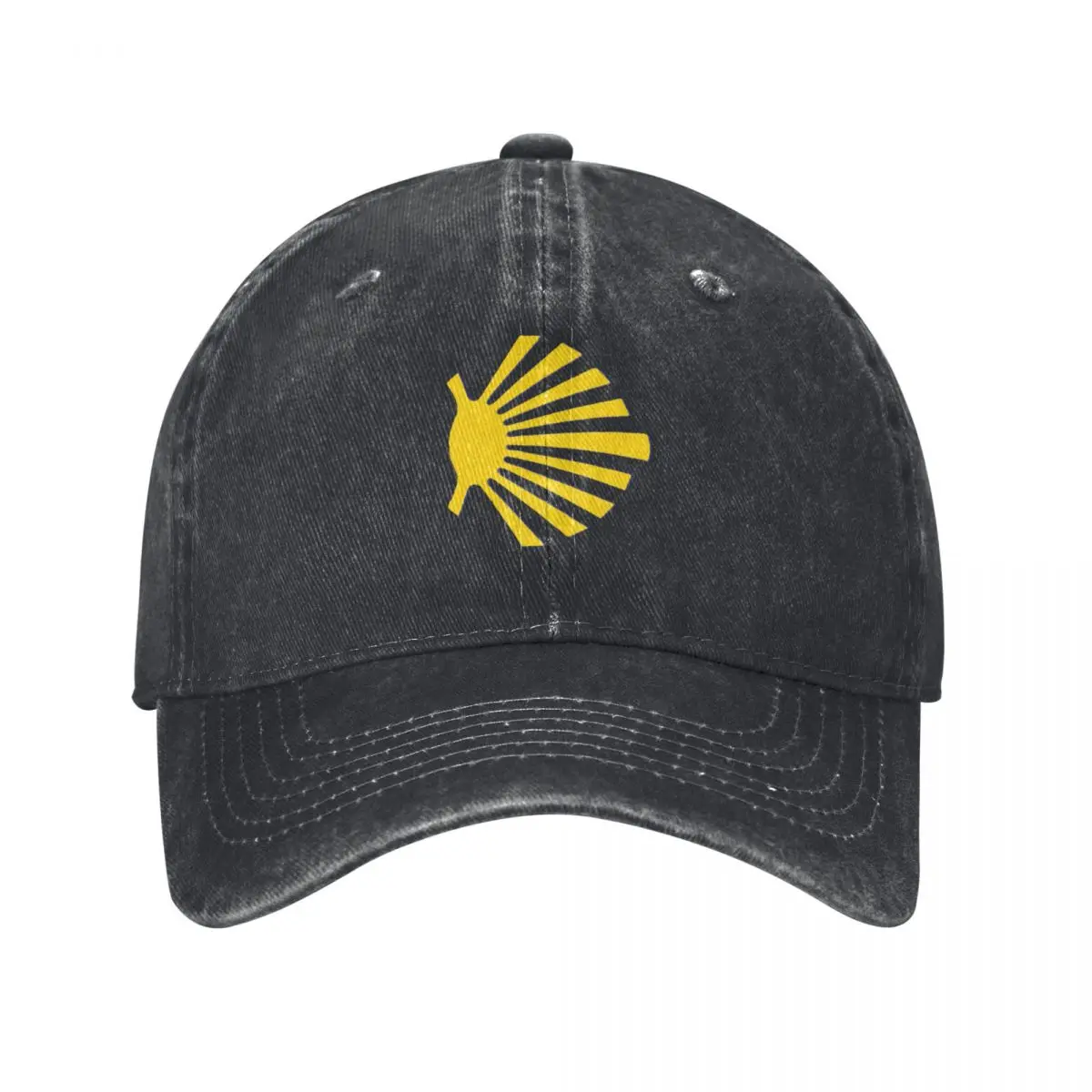 Camino de Santiago Symbol Large Yellow Scallop Shell Baseball Cap Rave Golf Cap foam party Hat Mens Caps Women's