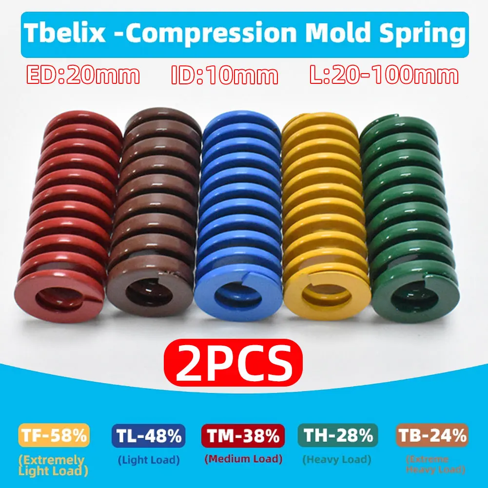 

Tbelix 2PCS Spiral Stamping Spring Coil Compression Spring Release Pressure Mould Spring Steel External Diameter 20mm