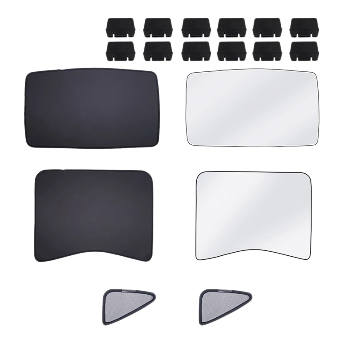 

For Tesla Model 3 2021 Front Rear Sun Shades Glass Roof Sunshade UV Block Car Side Window Sunshade, 6PCS, Black