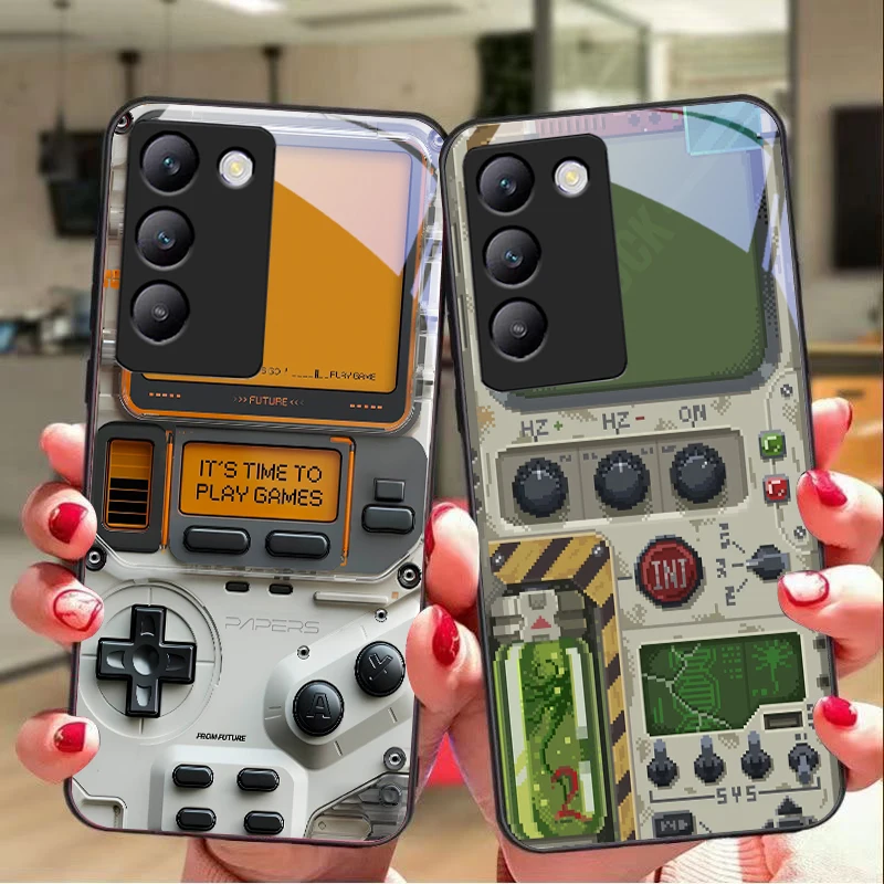 

Games Console For Y72 33S 11 03 36 96 Lite 35 16 Iqoo 12 V40 SE 5G 29 40 21 30 X80 Pro Vivo Tempered Glass Phone Case Black