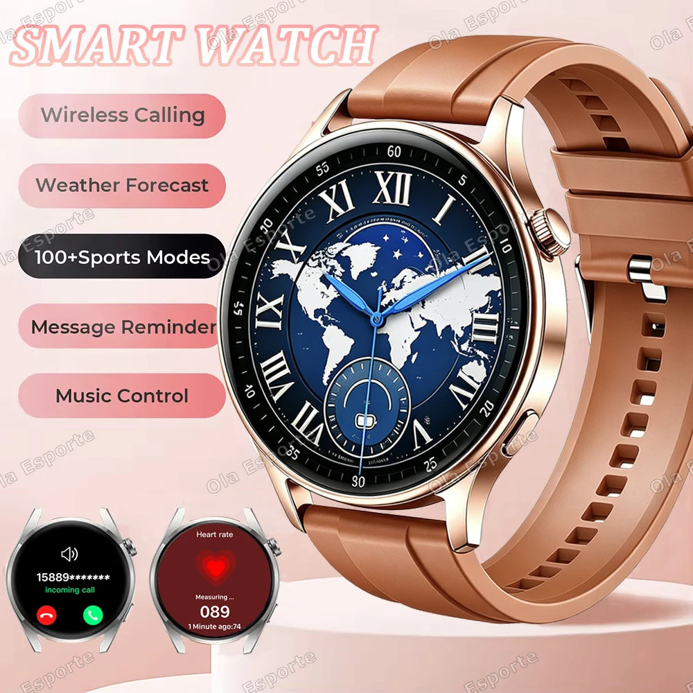NEW  Watch 4 Fashion Smart Watch HD Screen Custom Dial Wireless Charging Men BT Call Women Sport Smartwatch For IOS Android 2026