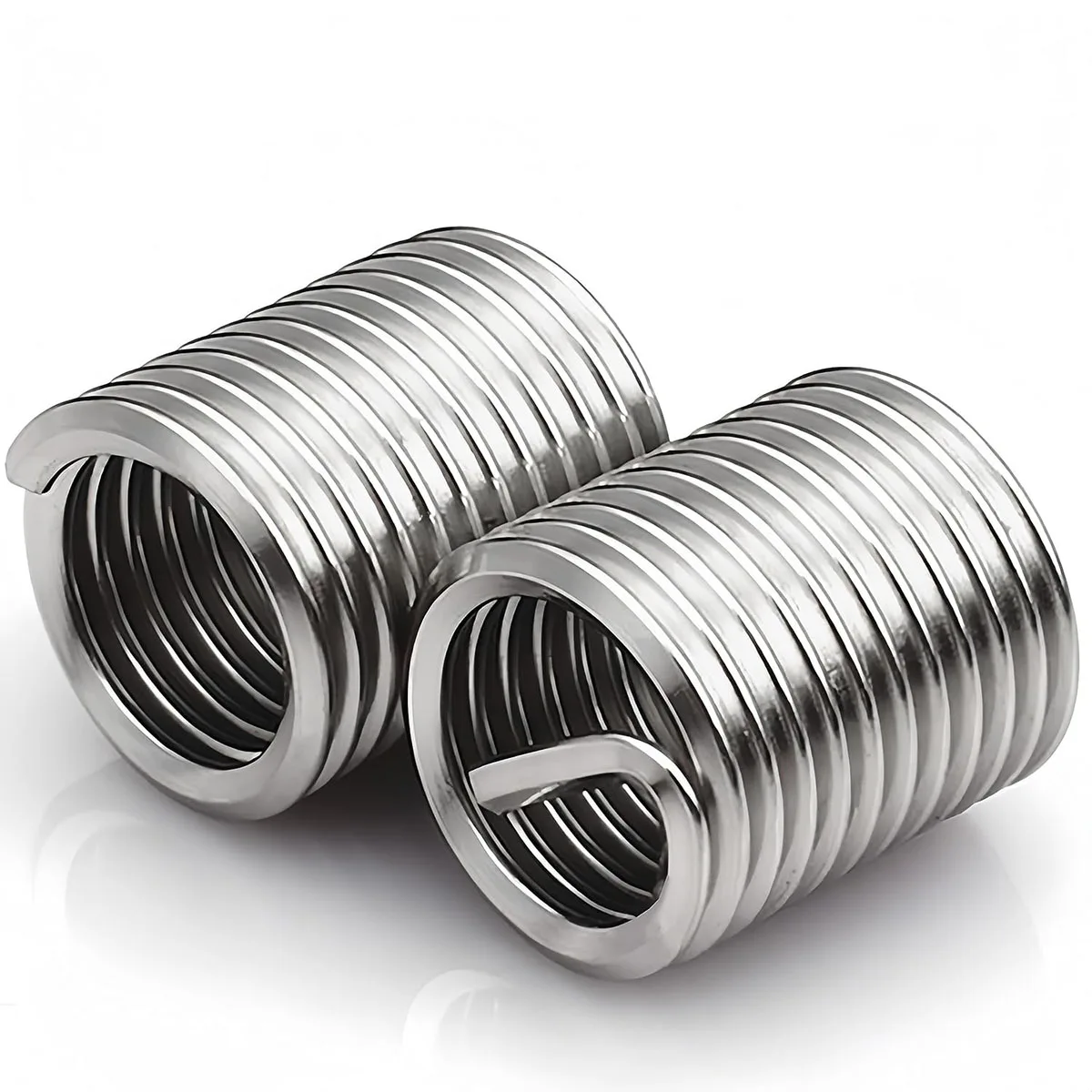 100Pcs M8 X 1.25 X 2D 304 Stainless Steel Coiled Wire Helical Screws Threaded Inserts Length for Helical Repair Assortment Kits