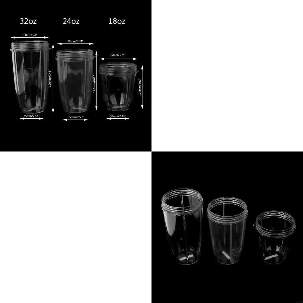 J6PE Juicer Cup Mug Clear Replacement For NutriBullet for Bullet Juicer 18/24/3