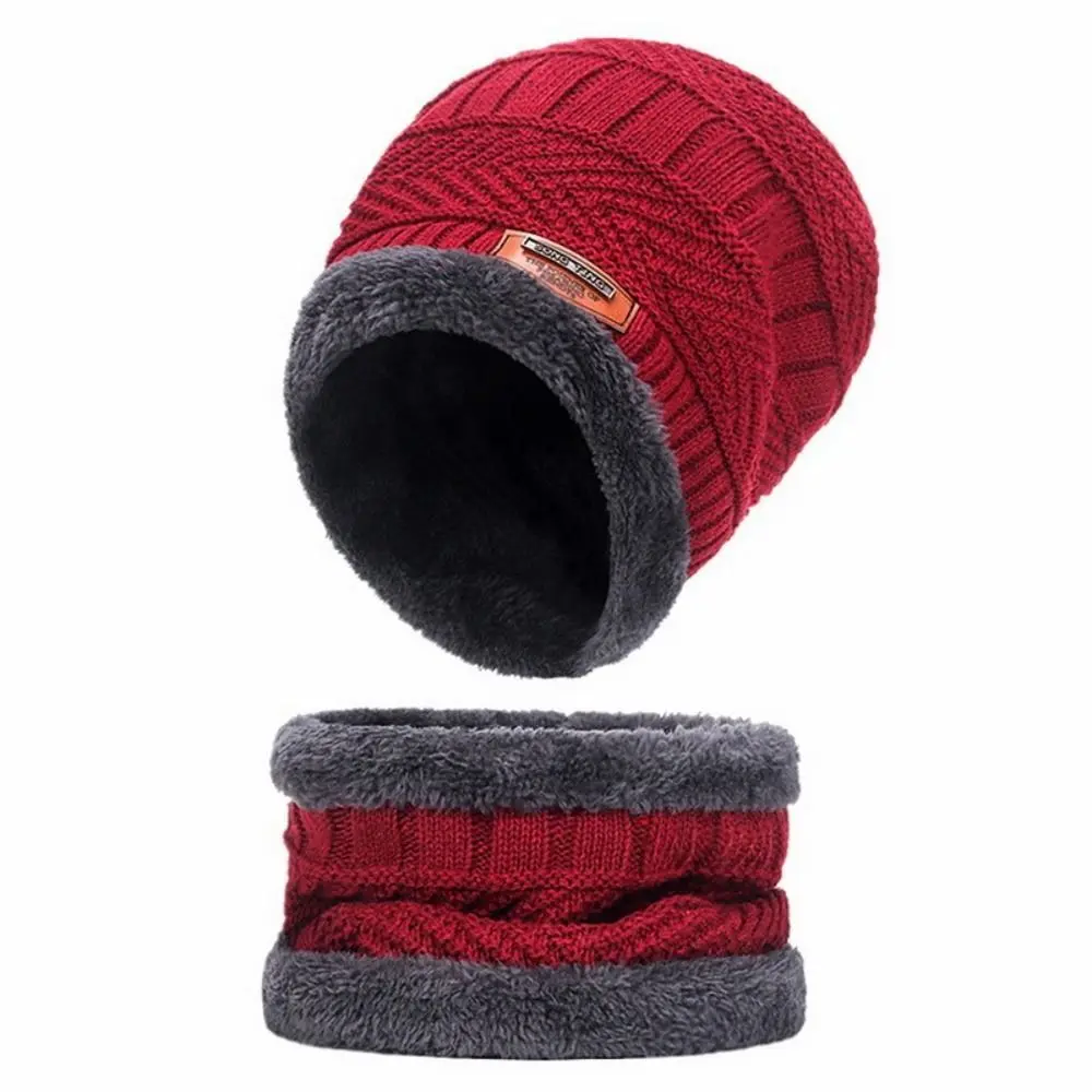 4pcs/set Set Topi Beanie Musim Dingin Lembut dengan Syal, Perlindungan Termal, Sarung Tangan Rajut Berlapis Fleece, Topi Tebal Hangat dari Wol