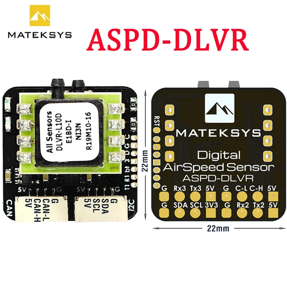 

MATEK System DIGITAL FLIGHT SPEED SENSOR ASPD-DLVR ArduPilot AP_Periph F405/F303 CAN node 4.5~5.5V for RC FPV Racing Drone