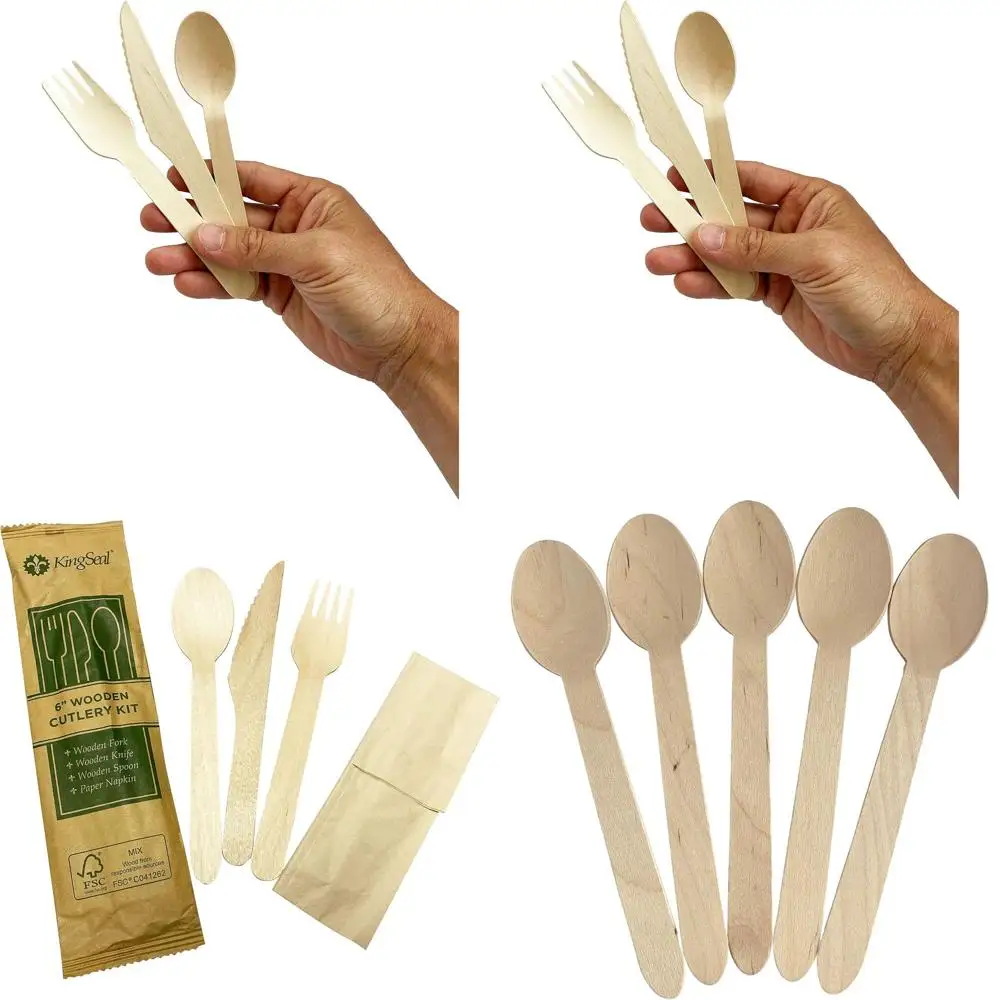 

Биоразлагаемые ложки из березовой древесины, 6 дюймов, 4000 штук, экологичные, оптовая упаковка - 40 упаковок по 100 ложек