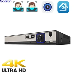 Gadinan 4K 8MP 4/8CH POE NVR Face Detection Network Video Recorder H.265+ 24/7 Recording IP Camera P2P System iCSee XMEye
