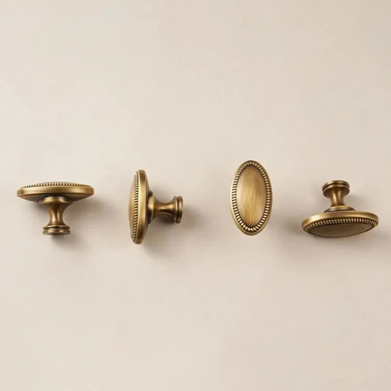 Wardrobe Bedroom Door Pulls Solid Brass Furniture Handles Cabinet Drawers T-bar Handle French Vintage Design High Quality Knobs