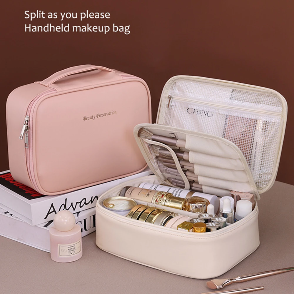 

Freely Detachable Large Capacity Makeup Bag High End and Multifunctional Makeup Storage Bag with Multiple Compartments Design
