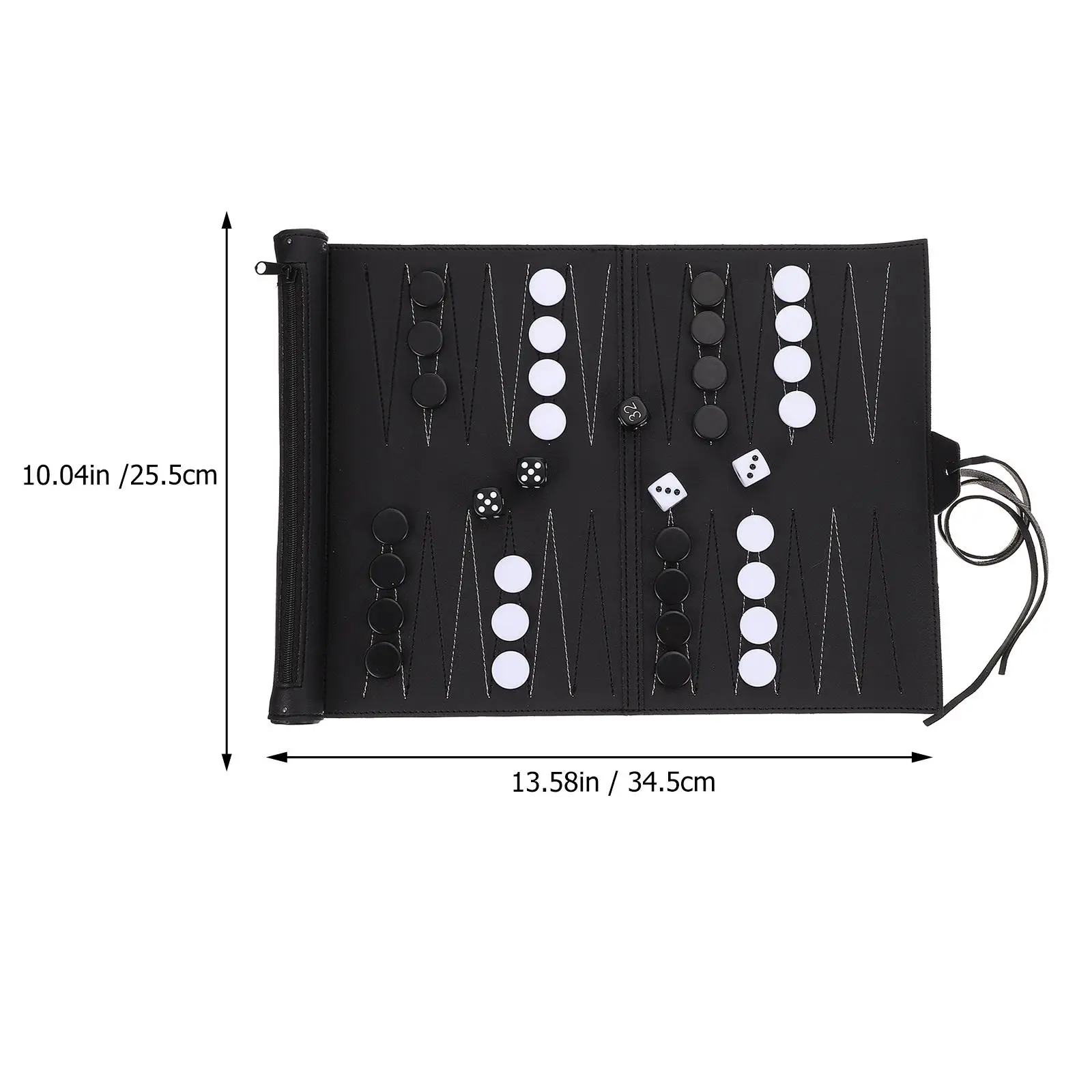 

Portable Chess Board PU Material Foldable Mini Travel Supply Checkers Game Accessories Kids Fun