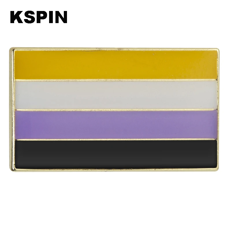 Asexual รูปหัวใจ Flag Lapel Lencana Pin Pin เข็มกลัดไอคอน XY0629