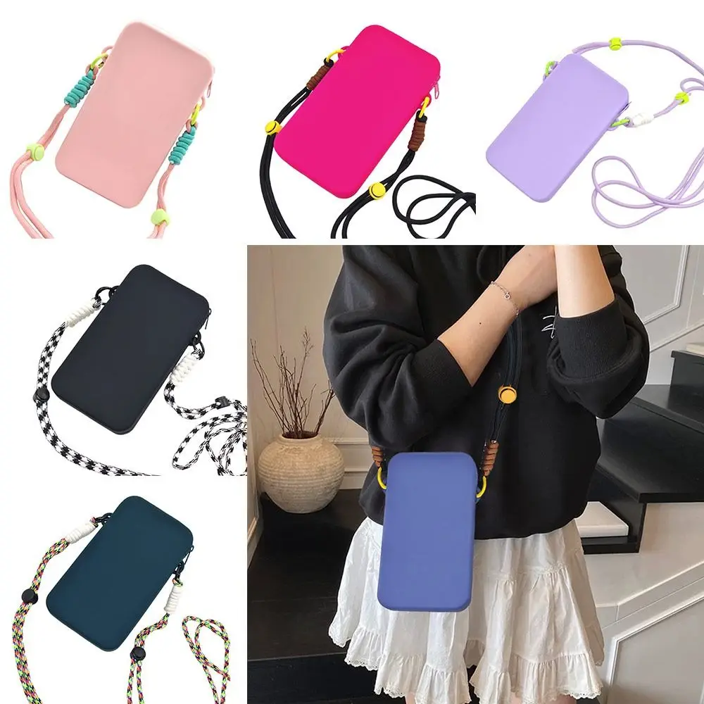 Moda silicone saco do telefone móvel à prova dwaterproof água multifuncional telefone crossbody saco de ombro grande capacidade