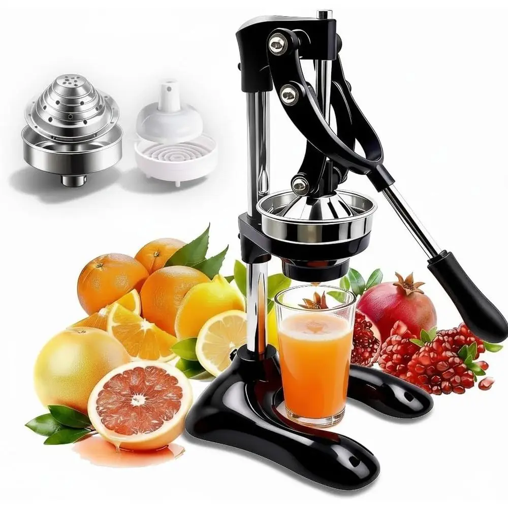 Espremedor de Cítricos de Ferro Fundido Reforçado - Prensa Manual para Laranjas, Limões, Limas, Romãs - Alta Produção, Estável, Fácil de Limpar (Bla
