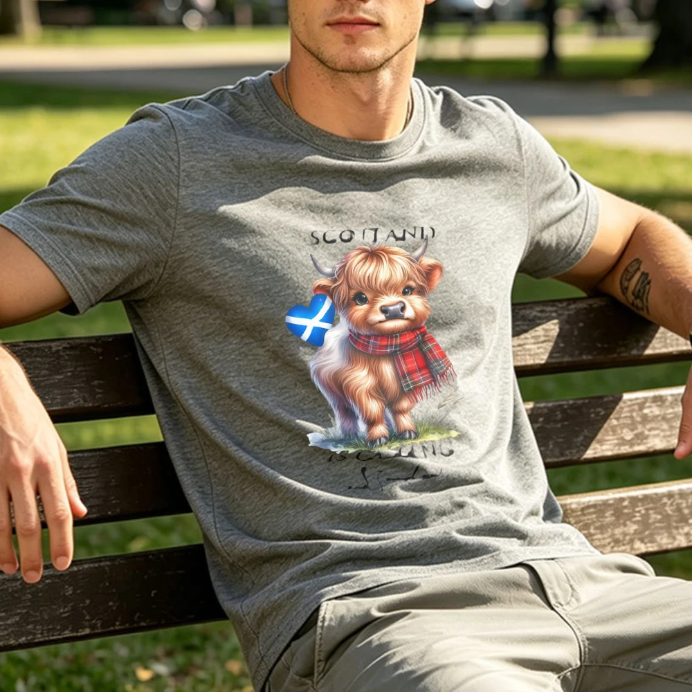 Scotland Highland Cow T-Shirt Scottish Tartan Unisex Shirt Soccer Cup 2026 Scotland Soccer Fan Tee Cute Funny Highland Cow shirt