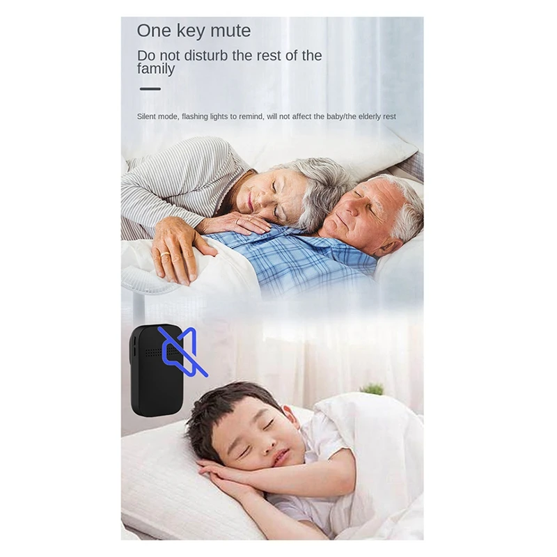 Беспроводной дверной звонок, Водонепроницаемый умный дверной звонок IP68, умный дверной звонок с 4-уровневым управлением громкостью, 38 песен